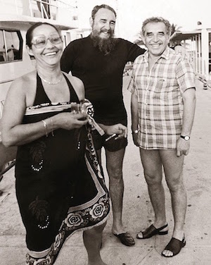 Mercedes Barcha, Fidel Castro y Gabriel García Márquez. Fotografía de Rodrigo Castaño.