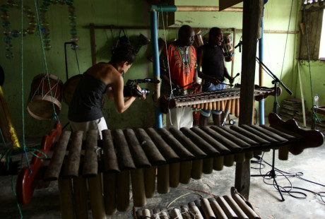 Adriana Vila durante el rodaje de Belén